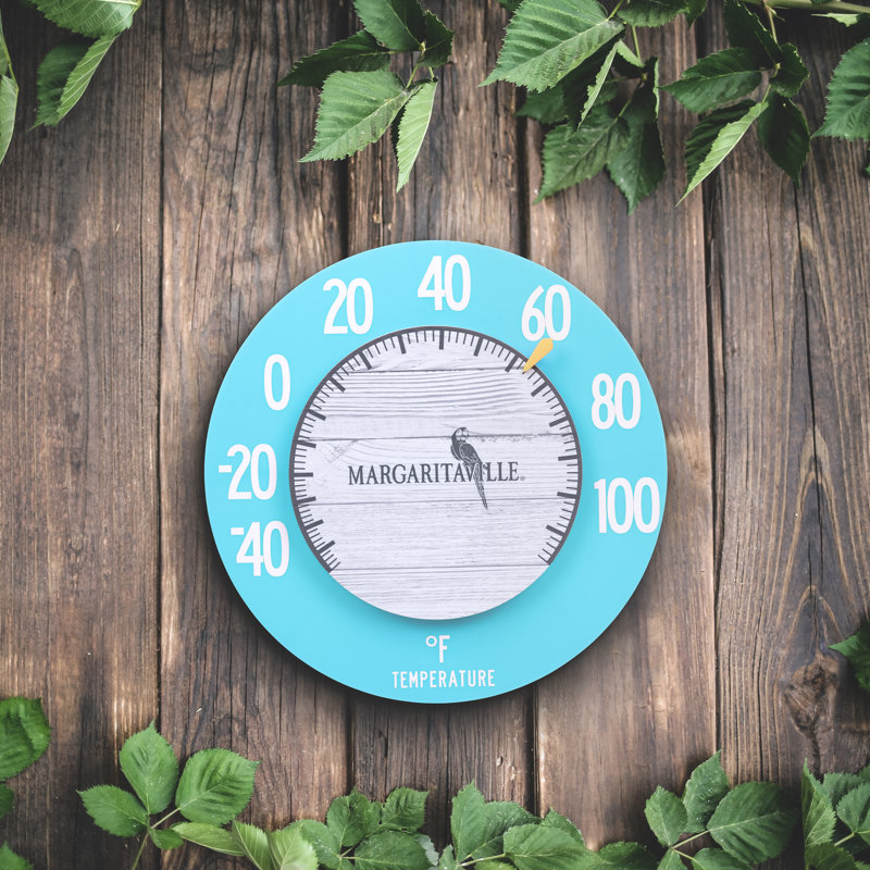 Thermomètre à cadran analogique 8 po Margaritaville, Bleu sarcelle