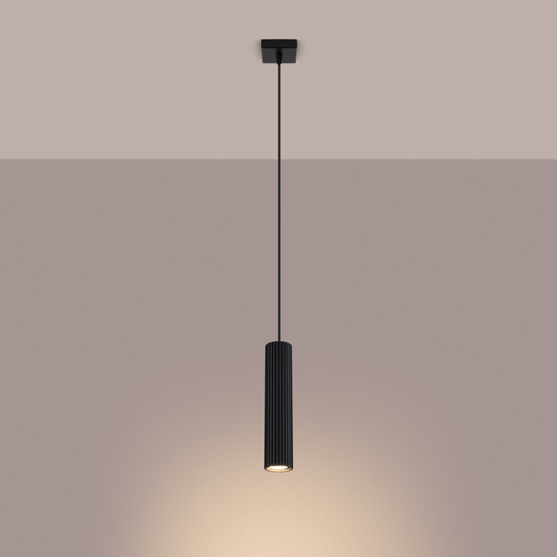 Bonina 1 - Light Brushed Nickel Pendant, Black
