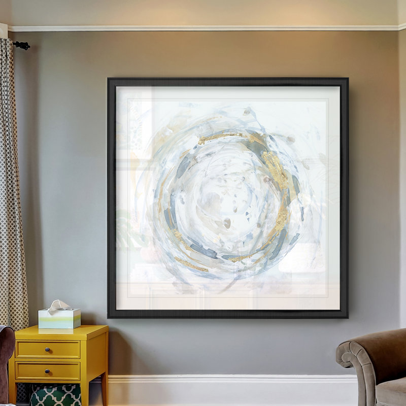 Halcyon Whirl II - reproduction d'art sur toile, H 17,5 po x l 17,5 po x P 1,5 po, Cadre noir