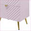 Pink High Gloss 2-Drawer Modern Nightstand