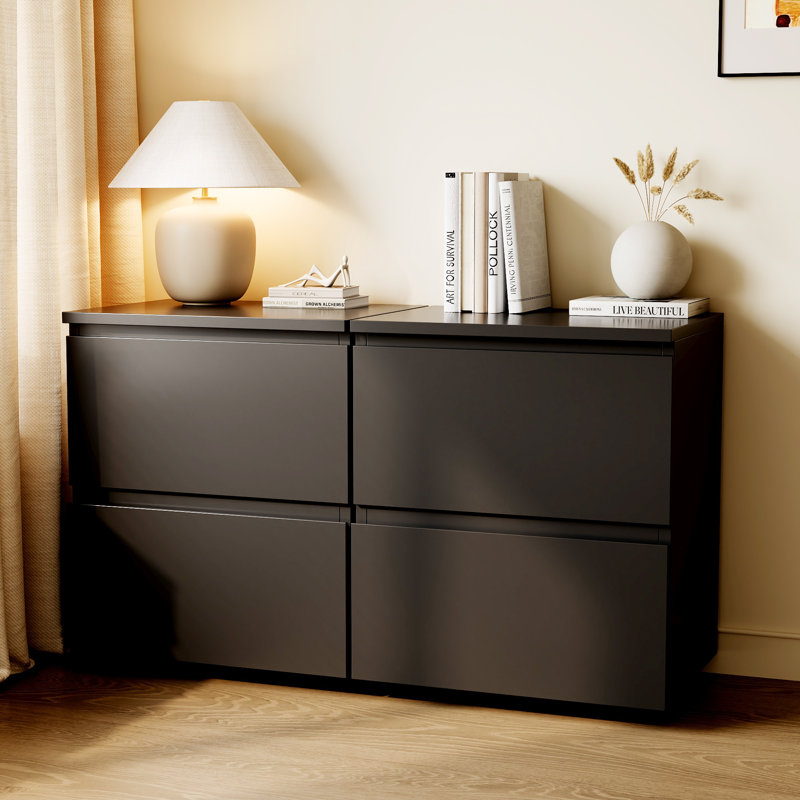 Table de chevet 18,6 po avec 2 tiroirs (ensemble de 2)