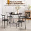 Ensemble de table de salle à manger pour 4 tables et chaises de cuisine peu encombrantes - noir-432804804