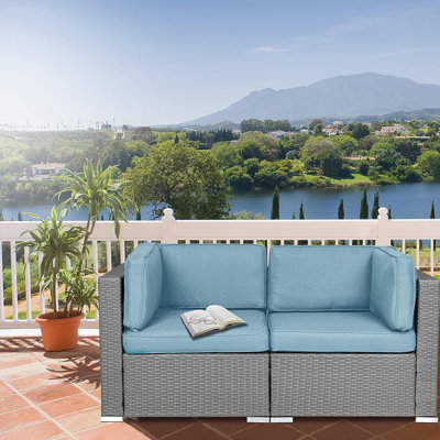 Rister 59'' Wide Wicker with Cushions