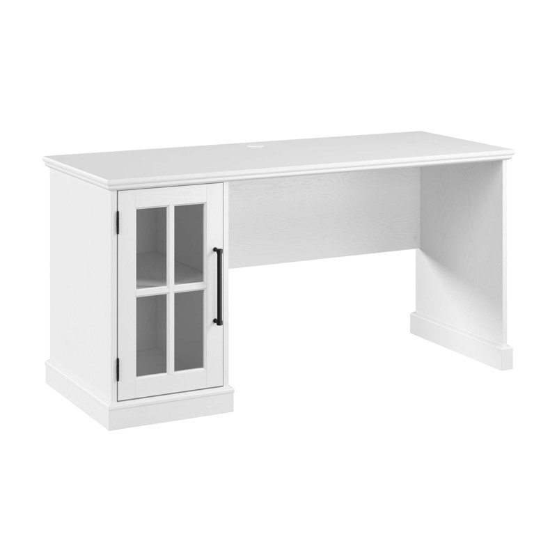 Arkyn 60W Computer Desk with Storage Cabinet in Ash White