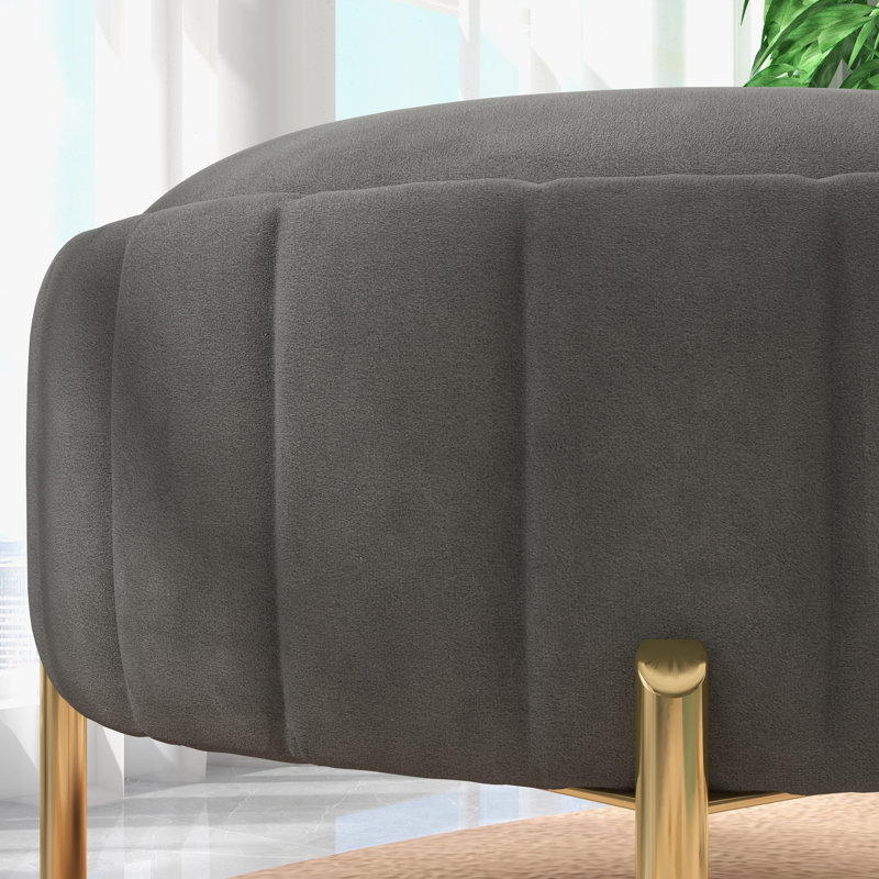 Tabouret de pieds 29 po, Velours gris