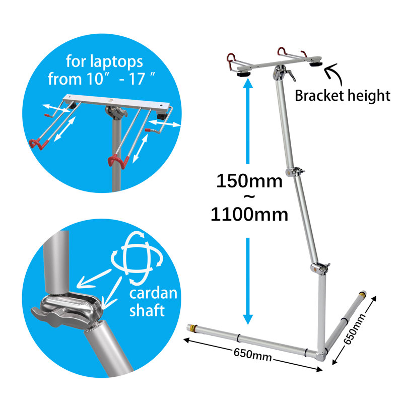 Convenient and easily adjustable laptop desk
