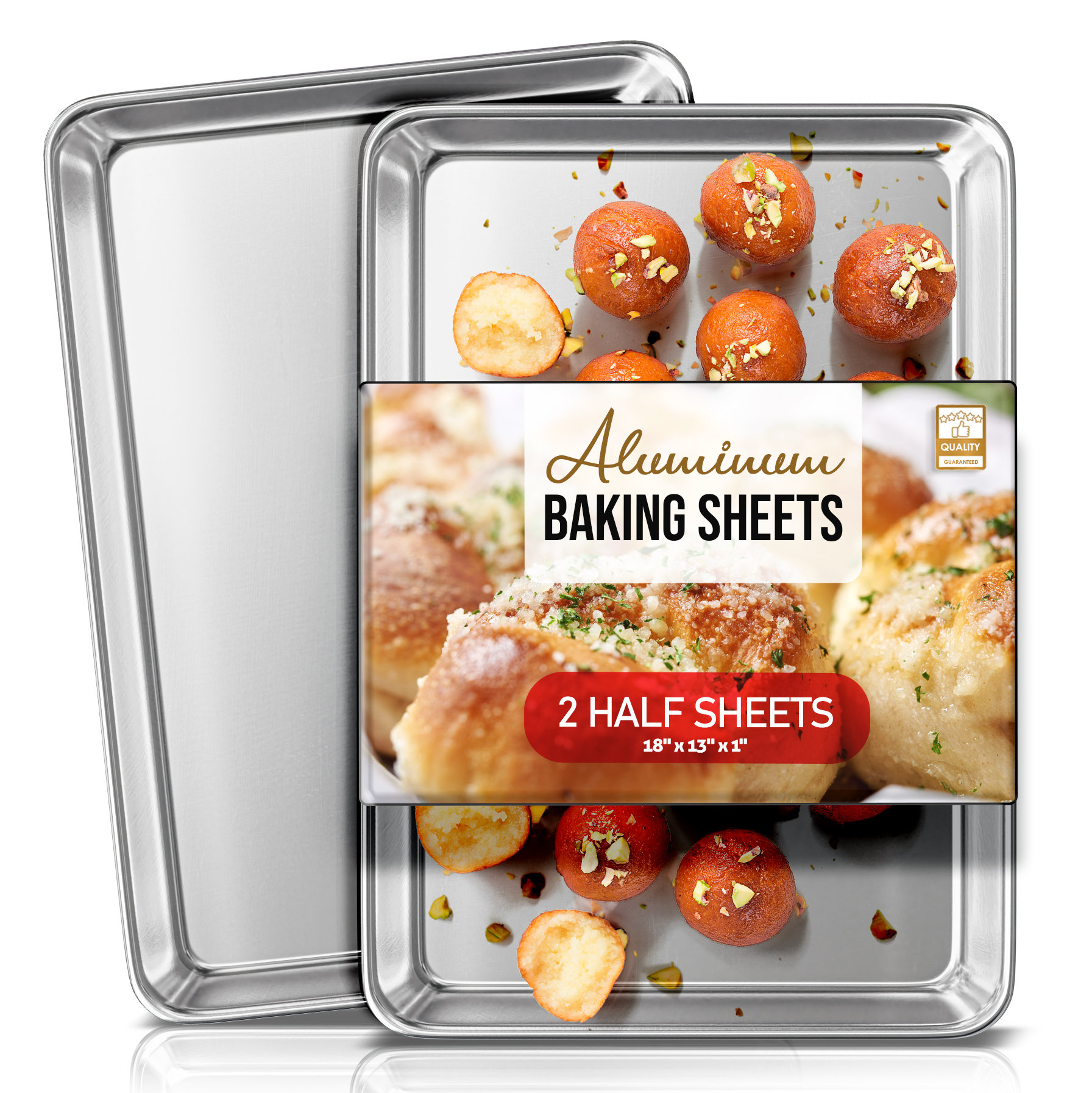 USA Pan Bakeware Aluminized Steel 6 Pieces Set, Cookie Sheet, Half