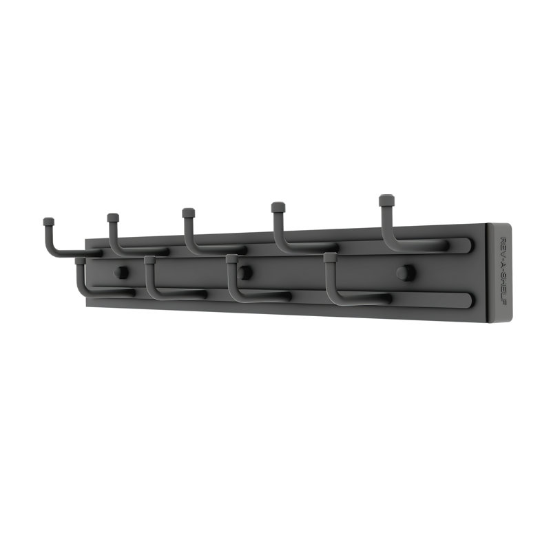 Sliding Belt Rack For Custom Closet Systems, 2.32" H x 2.28" W x 14" D, Black