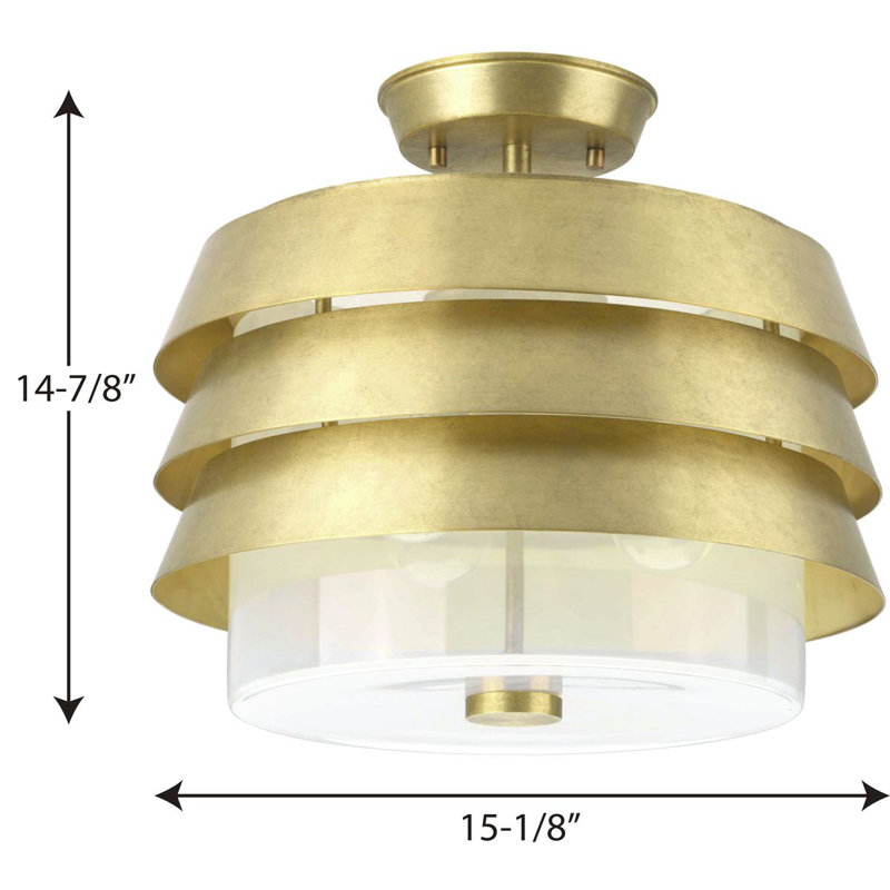 Sandbar 3 - Light Brushed Brass Single Pendant