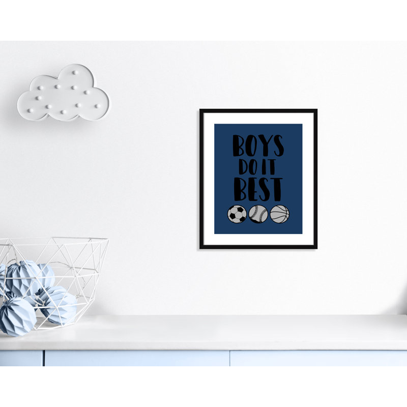 «Boy Do It», art encadré, H 25,5 po x l 21,5 po x P 1,18 po, Cadre noir