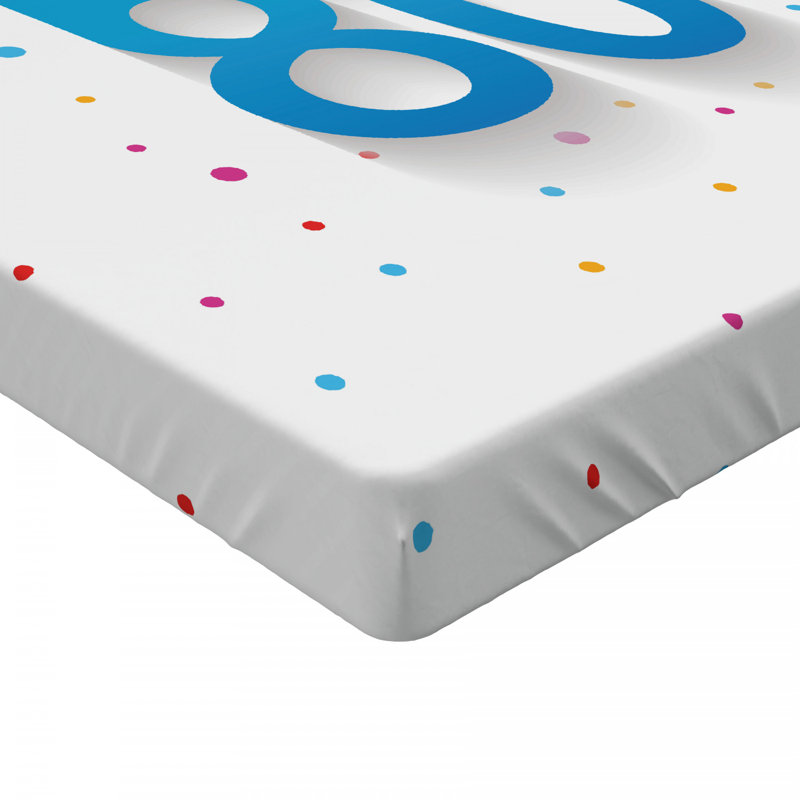 Drap-housse 80th birthday pois dot, Drap-housse de taille simple