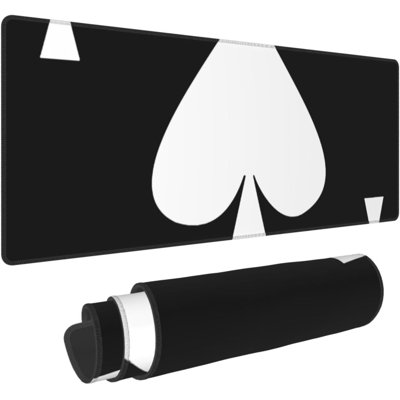 Ace of Spades Poker Large Mouse Pad, Gaming Desk Mat, XXL Non-Slip Rubber Base Computer Pad with Durable Stitched Edges for Work and Play, 15.7 x 31.5 in