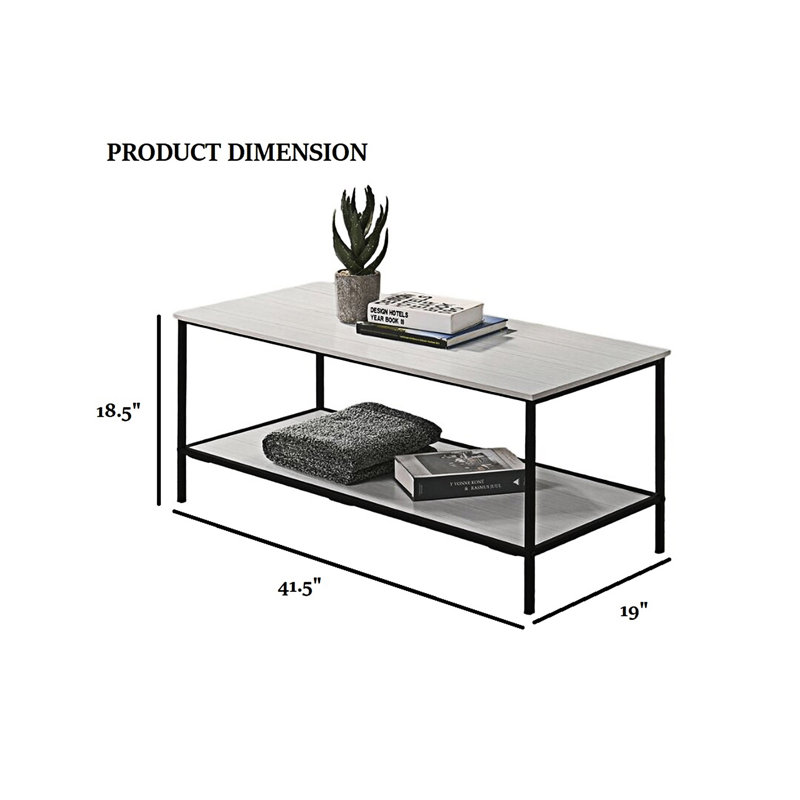 Ensemble de table rustique X Table basse X Table de bout, Blanc
