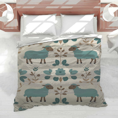 Sheep Floral Pattern Comforter