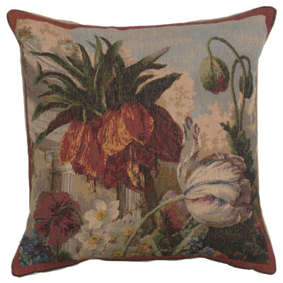 Floral Cotton Blend Pillow Cover