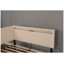 Structure de lit double tapissier avec tête de lit double, 2 tiroirs de rangement, lumière DEL et chargement USB, beige