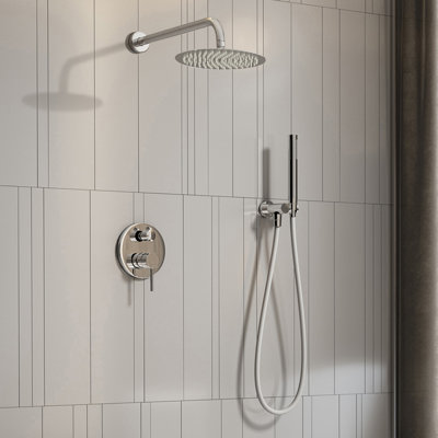 Complete Shower System Showerhead with Rough-In Valve All-In-One Kit