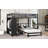 Queen Over Twin Bunk Bed With Built-In Wardrobe, Metal Bunk Bed With Trundle, Foldable Desk, Ladders, Noise-Reduced Design, Black-1151680302