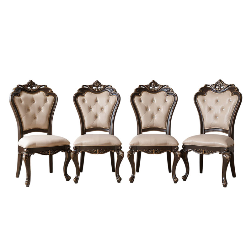 Chaise d'appoint en bois de cerisier Constantine (ensemble de 4), 4