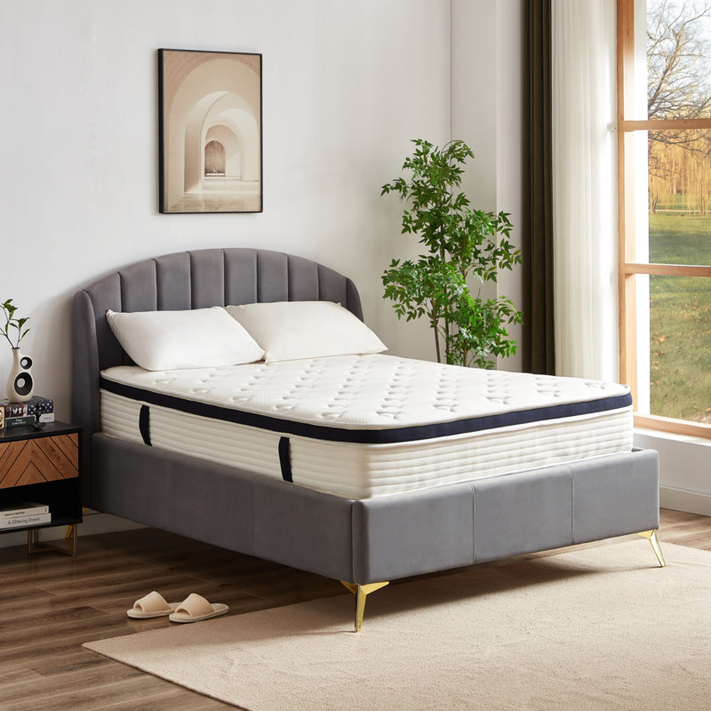 10-Inch Medium Firm Gel Memory Foam and Pocketed Coil Hybrid Mattress, Side Handles, Pillow Top, CertiPUR-US, OEKO-TEX & SGS Certified, Full Size, Mattress in a Box for Sleep Experience