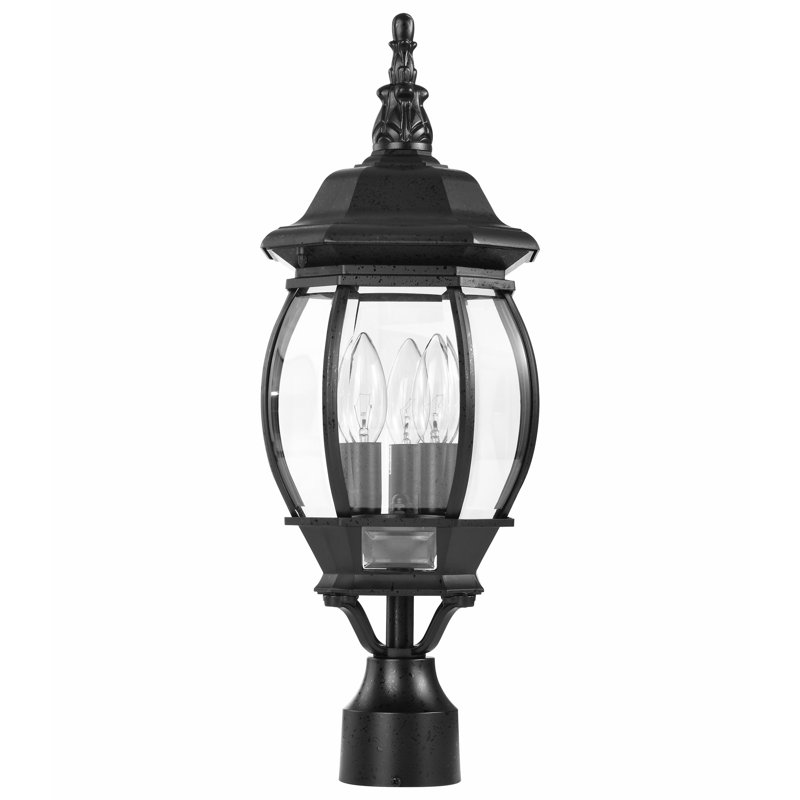 Beveled Lantern Head, Textured Black