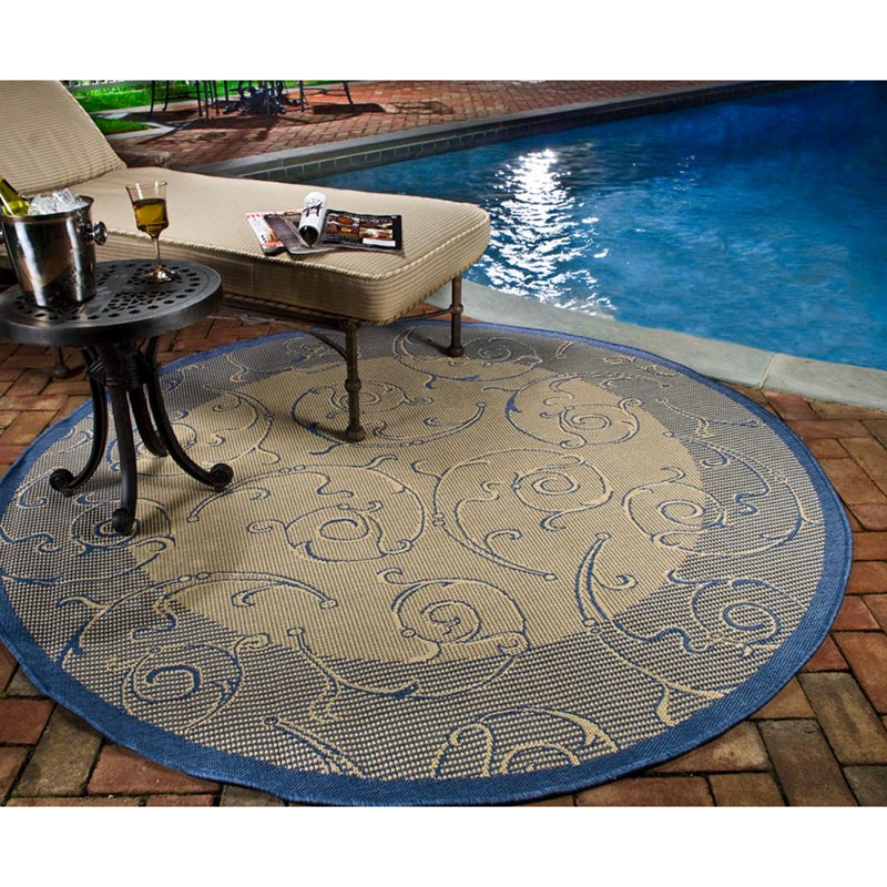 Amaad Performance Floral Indoor/Outdoor Area Rug, Round 6'7"