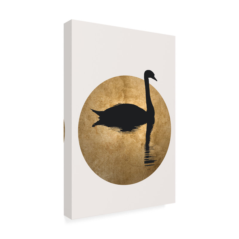 «The Swan Gold» sur toile par Kubistika, H 47 po x l 30 po x P 2 po