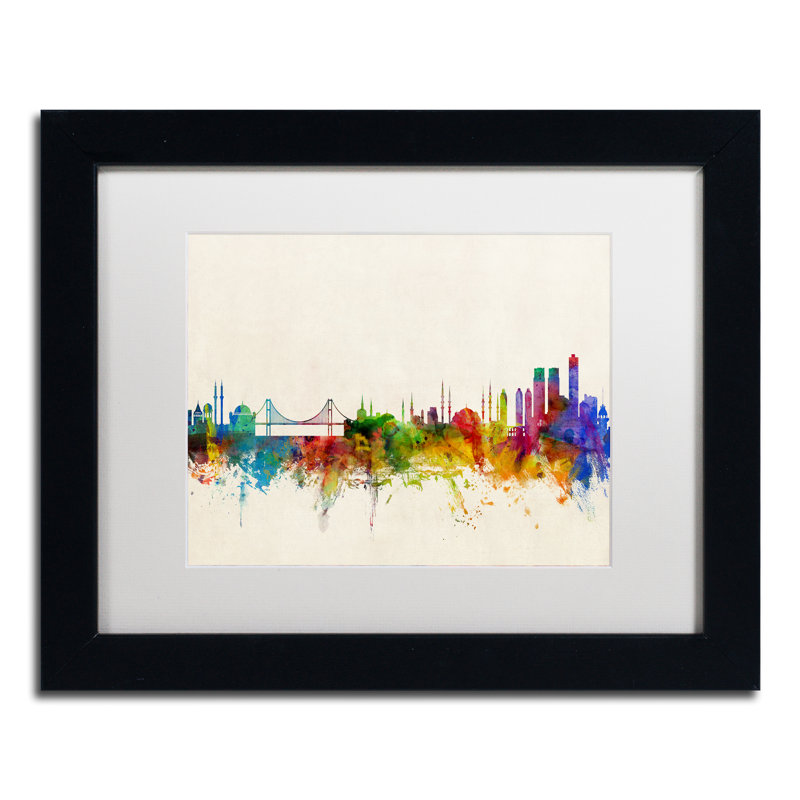 « istanbul turquie horizon », impression encadrée, H 11 po x l 14 po x P 0,5 po, Blanc