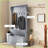 Hall Tree with Storage Bench, 3-in-1 Entryway Organizer 4 Hooks &amp; Shoe Storage, 38" Gray | Coat Racks | Gray-1358537493