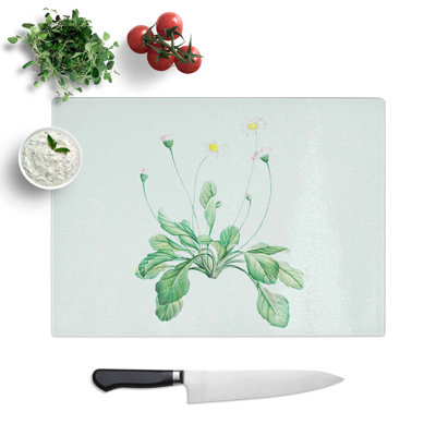 Tempered Glass Daisy Flowers Chopping Board