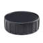 Table basse ronde de 35,43 po pour table de salon en fibre de verre, table basse au design moderne pour bureau, appartement, sans assemblage, noir mat