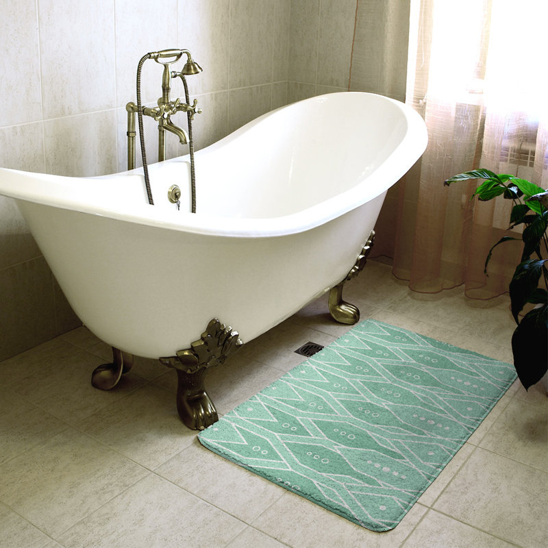Tapis pour salle de bain Trellis, l 17 po x L 24 po, Vert