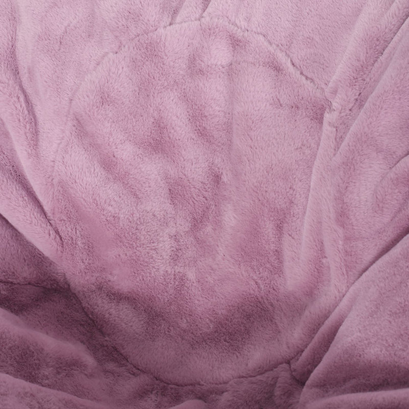 Pouf Clinger, 25" H x 34" W x 34" D, Fausse fourrure lavande