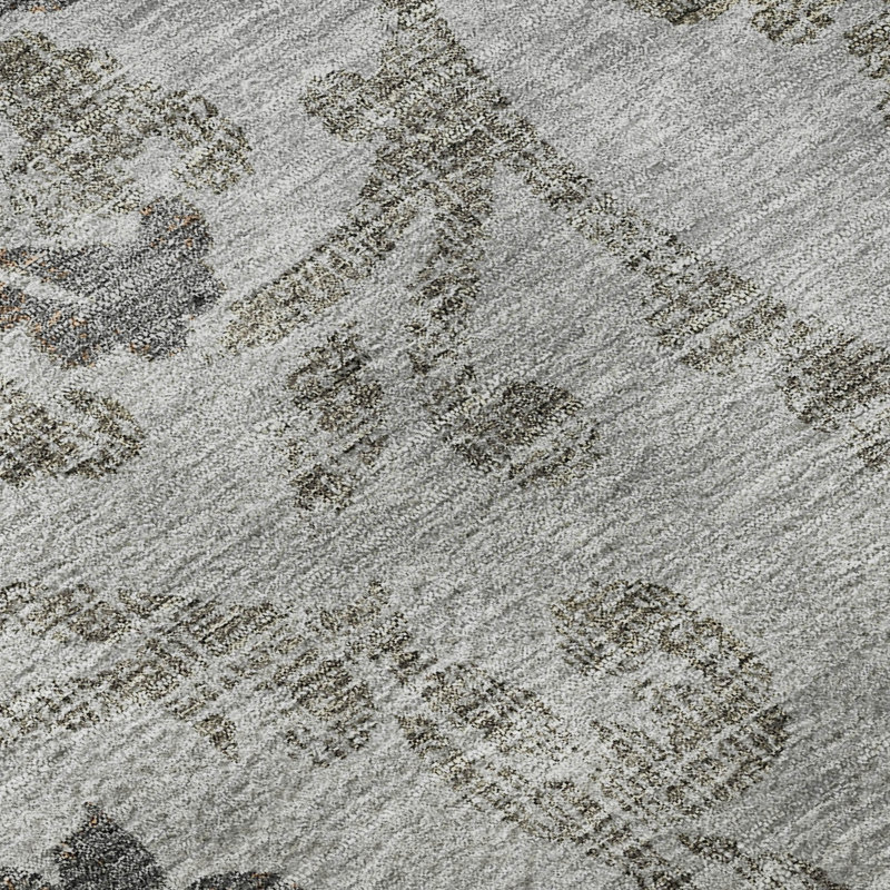 Premium Machine Washable Prisco Gray Rug, Round 8'