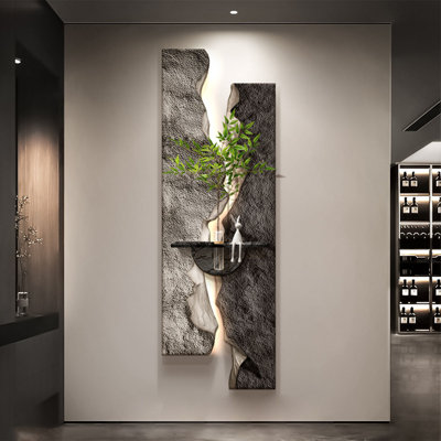 Art mural luxueux à DEL en grès 3D - Décoration de hall d'entrée hydroponique
