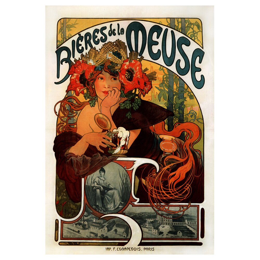 Leinwandbild Biere von der Maas von Alphonse Mucha