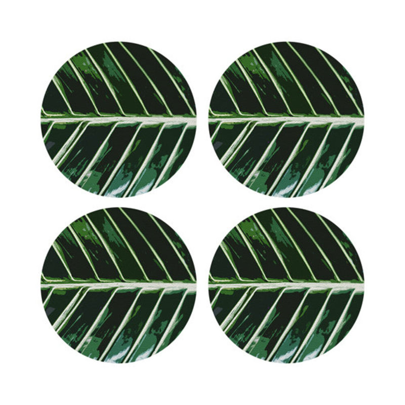 Tropical Leaf Green Rectangle Tabletop Set