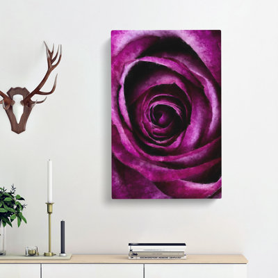 Striking Purple Rose - Wrapped Canvas