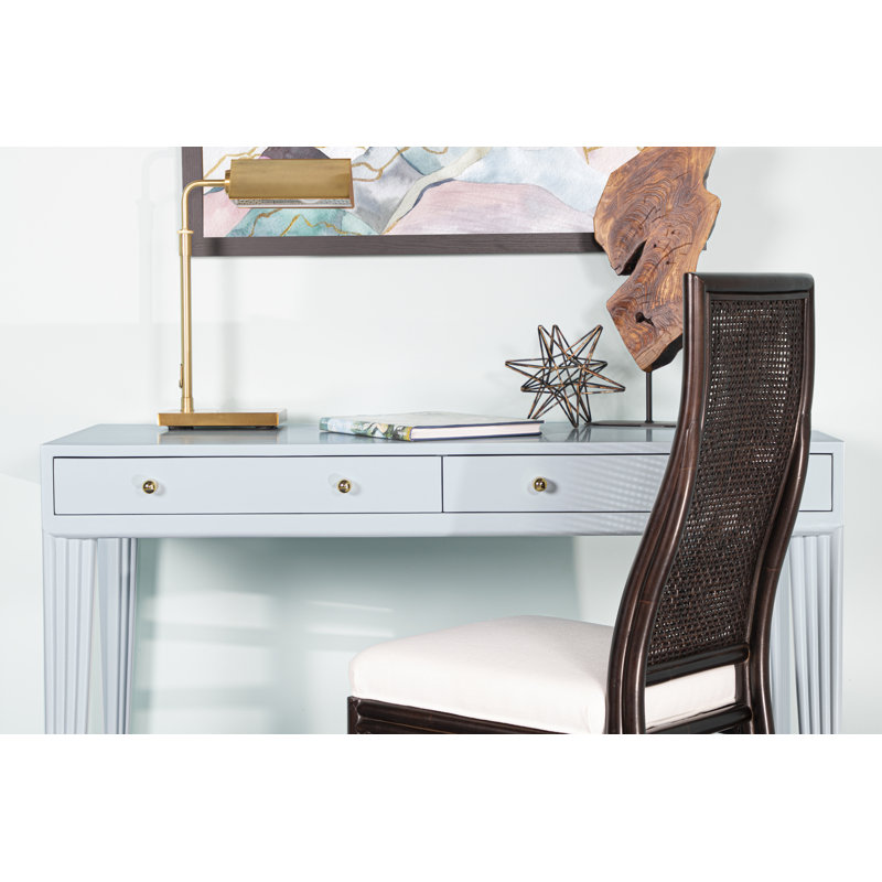 Barcelona Solid Wood Writing Desk, Black
