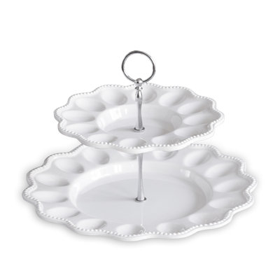 Vida Alegria Two Tiered Egg Server (White)