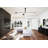 98"W 3 Rotating Arms Black Shade Semi-Flush Mount