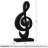 11" Black Treble Clef Decorative Sculpture