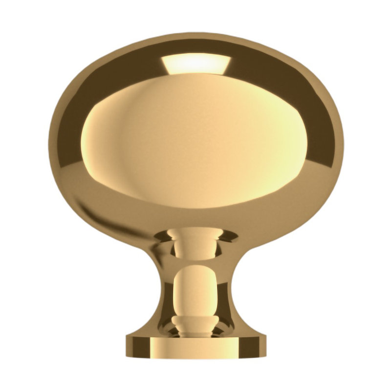 4913 Oval Knob, Polished Brass