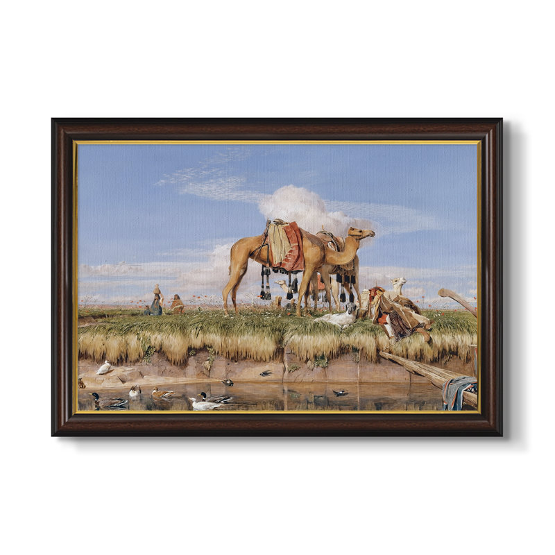 Sur les rives du Nil, Haute-Égypte, 1876 - John Frederick Lewis - Toile encadrée sur mesure, 16 po x 22 po, Toile avec cadre