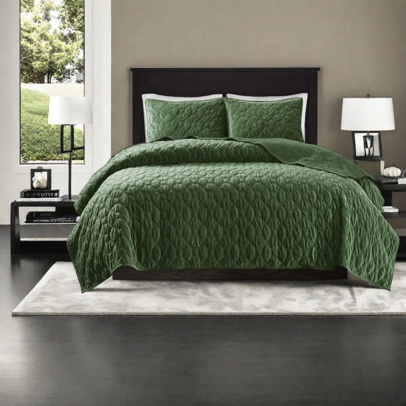 Ensembles de literie confortables en velours, design vert moderne pour une maison confortable