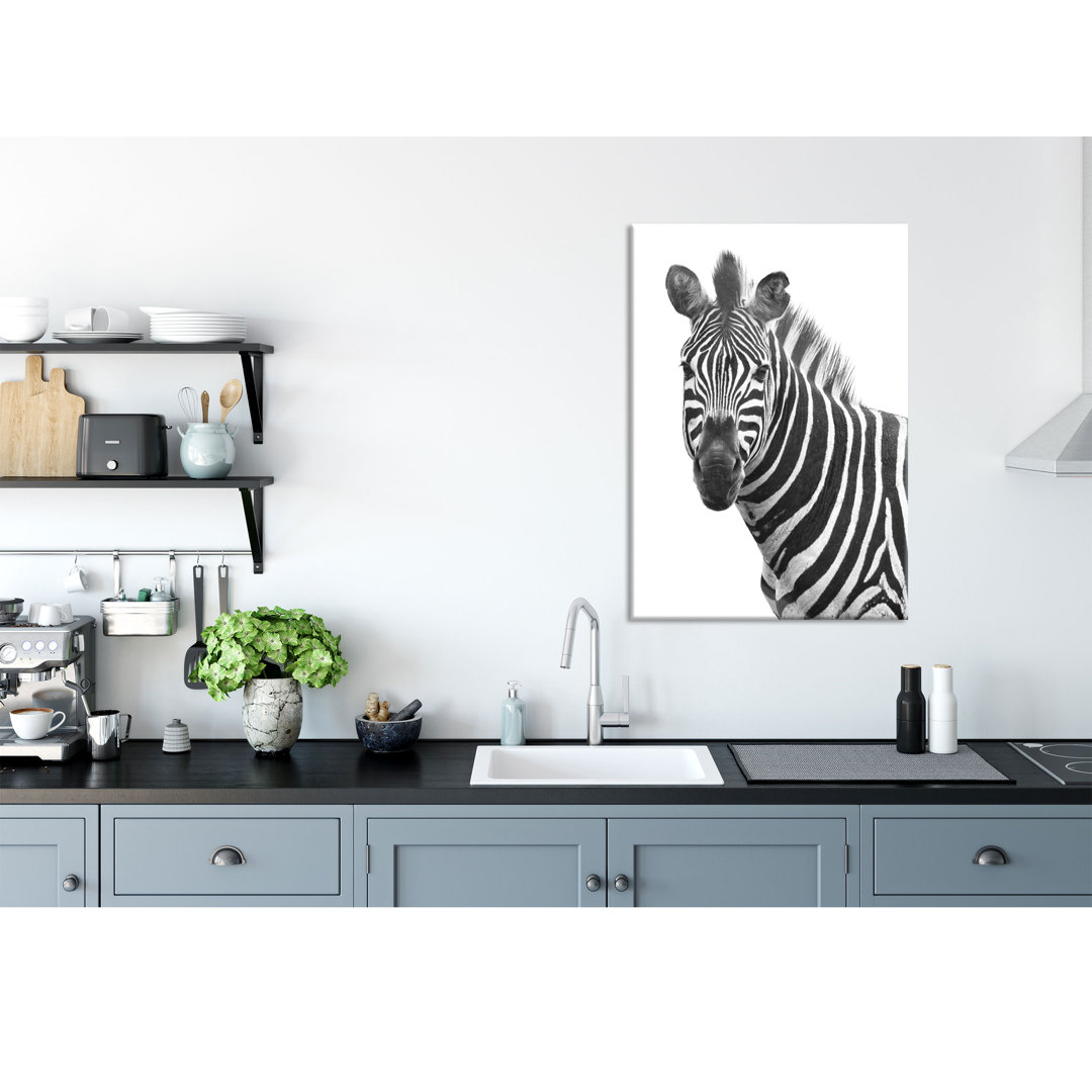 Glasbild Zebra Portrait