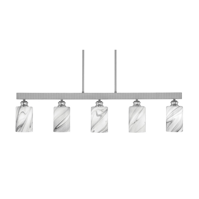 Edge 5 Light Bar With 4" Glass, Brushed Nickel
