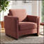 Fauteuil d'appoint rembourré avec accoudoirs en bois et coussin épais-130605535