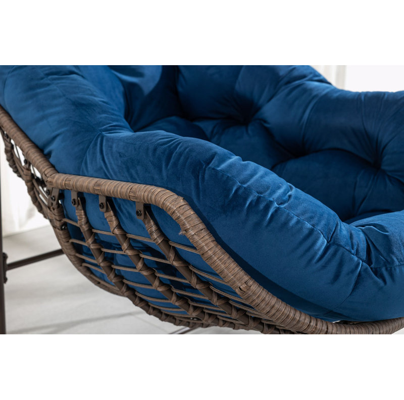 Chaise berçante d'extérieur en rotin, Marine