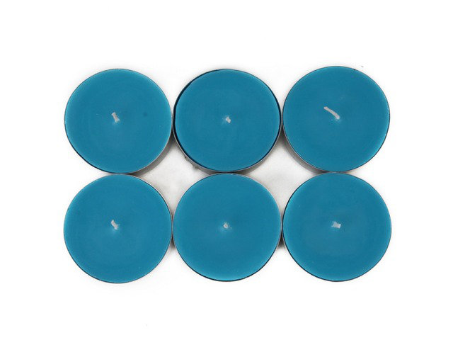 Bougie de photophore en étain surdimensionné, Turquoise, Ensemble de 12